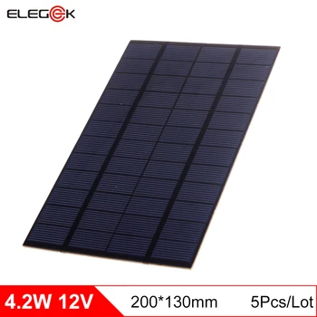 ELEGEEK 5pcs 4.2W 12V Polycrystalline Silicon Mini DIY Solar Panel 12V 350mA Solar Cell for DIY Test and Education 130*200*2mm
ELEGEEK 5pcs 4.2W 12V Polycrystalline Silicon Mini DIY Solar Panel 12V 350mA Solar Cell for DIY Test and Education 130*200*2mm