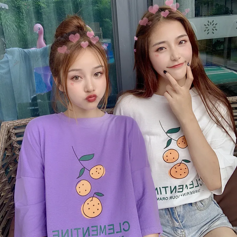 2colors 2019 summer korean style cartoon print loose tops short sleeve best friends t-shirts womens tee shirt femme (M2882)
2colors 2019 summer korean style cartoon print loose tops short sleeve best friends t-shirts womens tee shirt femme (M2882)