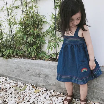 baby girls clothes kids summer cute cotton dress Rainbow Embroidered Denim Cloth Dress girls dress
baby girls clothes kids summer cute cotton dress Rainbow Embroidered Denim Cloth Dress girls dress