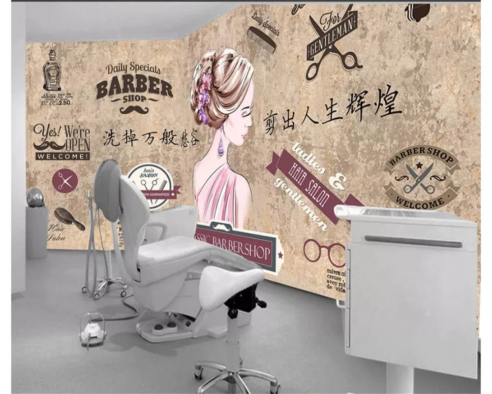 beibehang Europe and America retro fashion stereo wallpaper cement beauty barber shop tooling background wall papers home decor
beibehang Europe and America retro fashion stereo wallpaper cement beauty barber shop tooling background wall papers home decor