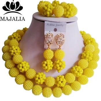 Majalia Fashion Nigeria Wedding African Beads Jewelry Set Opaque yellow Crystal Necklace Bridal Jewelry Sets Free Shippin 2CT017
Majalia Fashion Nigeria Wedding African Beads Jewelry Set Opaque yellow Crystal Necklace Bridal Jewelry Sets Free Shippin 2CT017