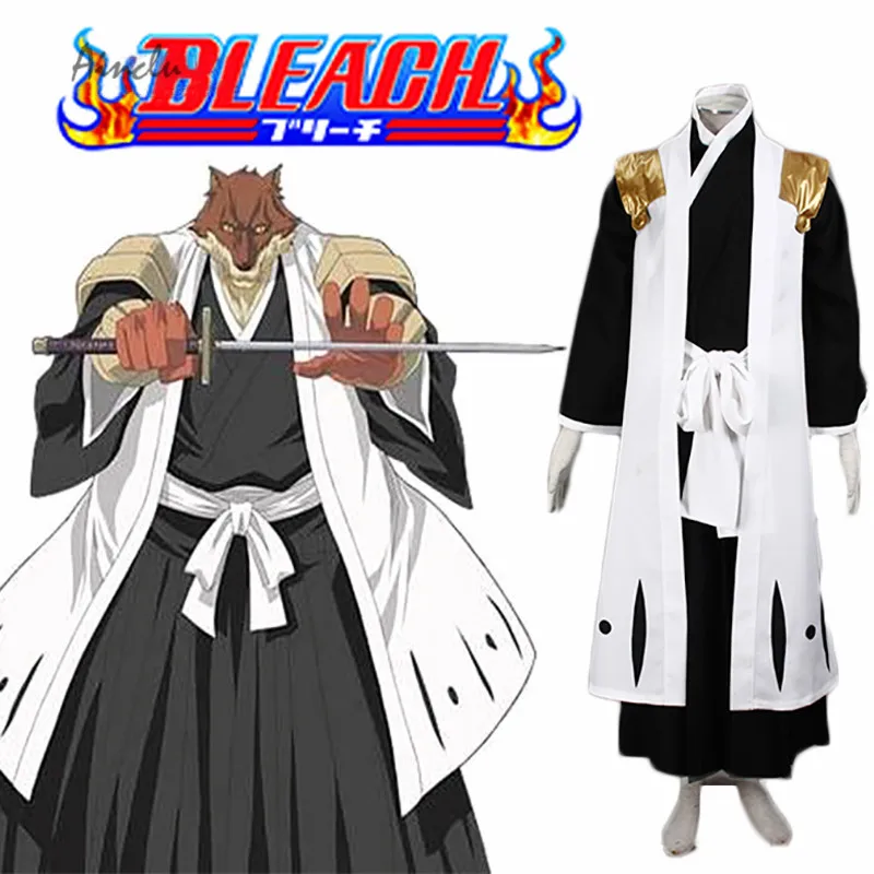 

Ainclu Free Shipping Bleach Kimono Gotei Thirteen Komamura Sajin Captain of the 7th Division Soul Reaper Cosplay Costume