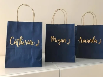 Personalized Name laurel wedding bridesmaid gift bags kraft navy blue paper Bachelorette clutches tote bags bridal shower decor
Personalized Name laurel wedding bridesmaid gift bags kraft navy blue paper Bachelorette clutches tote bags bridal shower decor