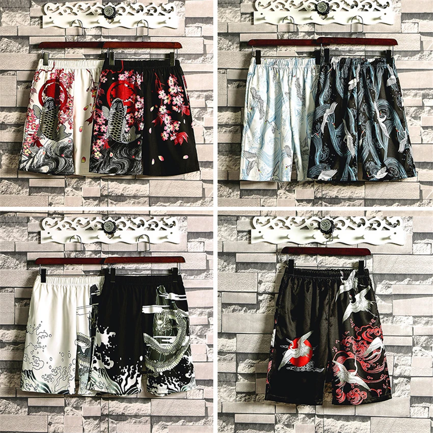 Japanese Style Men Print Shorts Ukiyo-e Harajuku Loose Board Shorts Woman Casual Kanagawa Breathable Beach Shorts Streetwear
Japanese Style Men Print Shorts Ukiyo-e Harajuku Loose Board Shorts Woman Casual Kanagawa Breathable Beach Shorts Streetwear