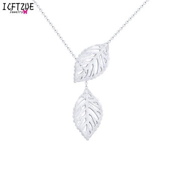 ICFTZWE Double Leaf Lariat Choker Necklace Ketting Stainless Steel Collier Femme Gold Chains Collier Femme Fashion Jewelry
ICFTZWE Double Leaf Lariat Choker Necklace Ketting Stainless Steel Collier Femme Gold Chains Collier Femme Fashion Jewelry