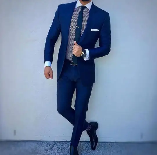 Navy Blue Black Business Men Suit Fashion Groom Wedding Tuxedo Top Lapel Decoration Fit Men's Blazer Two-piece Jacket Trousers
Navy Blue Black Business Men Suit Fashion Groom Wedding Tuxedo Top Lapel Decoration Fit Men's Blazer Two-piece Jacket Trousers