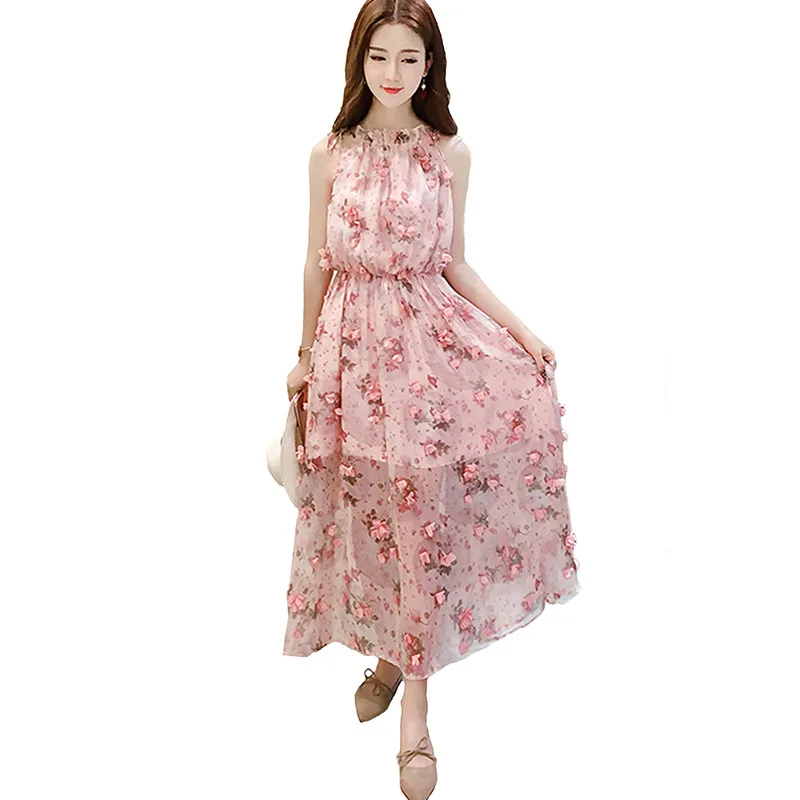 2018 Women Summer Beach Chiffon A Line Dresses Female Floral Print Bow O Neck Dress Laides Casual Appliques Flower Dress P93
2018 Women Summer Beach Chiffon A Line Dresses Female Floral Print Bow O Neck Dress Laides Casual Appliques Flower Dress P93