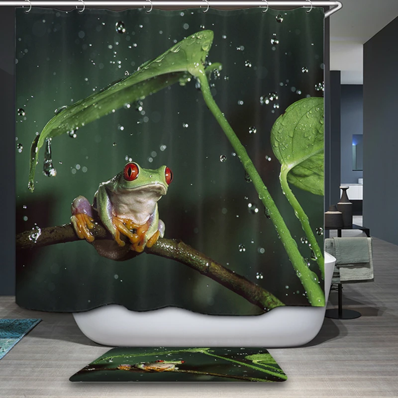 2019 New Pastoral Polyester Shower Curtain Green Big Frog Animal series Pattern Thicken Waterproof Bath Curtain for Bathroom
2019 New Pastoral Polyester Shower Curtain Green Big Frog Animal series Pattern Thicken Waterproof Bath Curtain for Bathroom