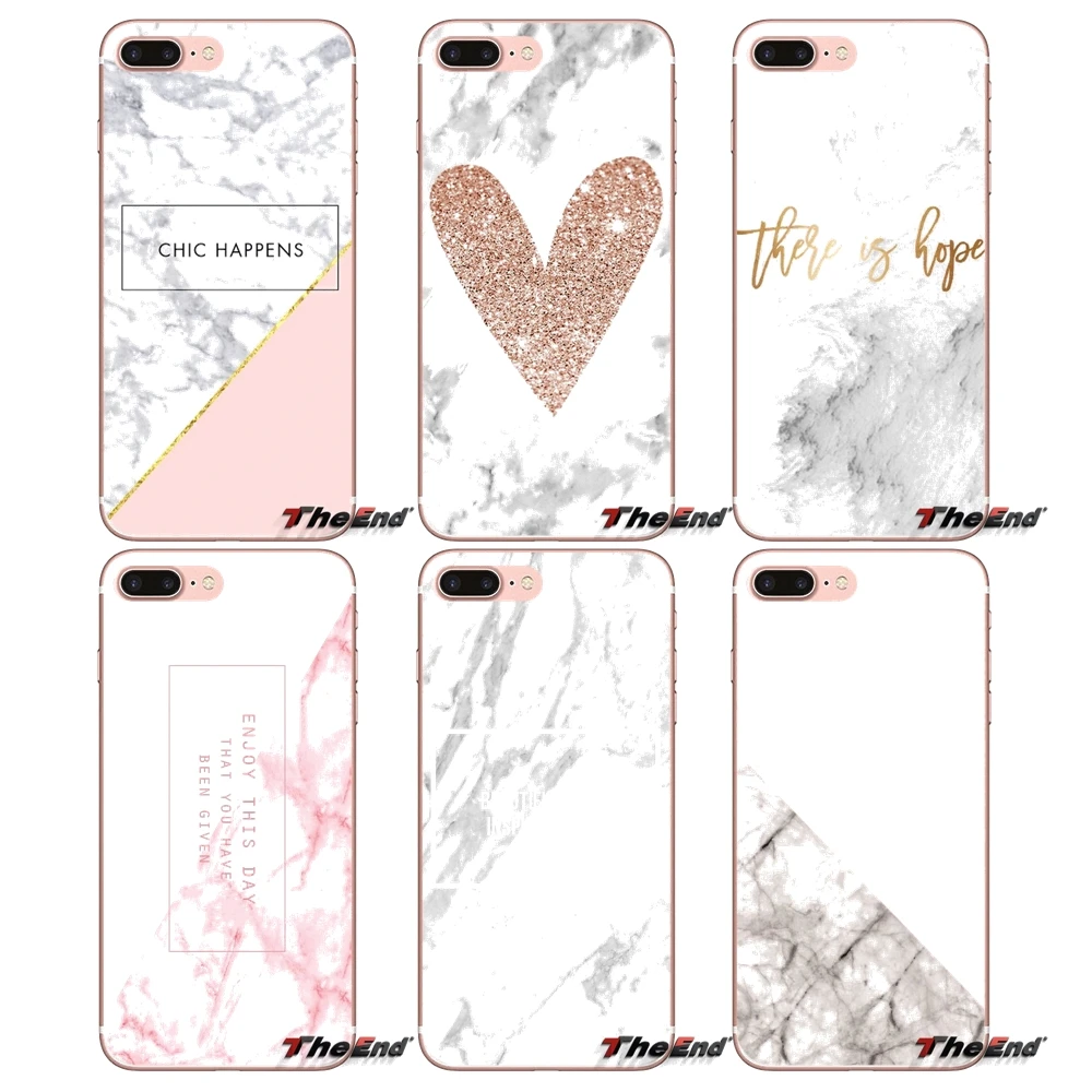 For HTC U11 One M7 M8 A9 M9 M10 E9 Desire 630 530 626 628 816 820 Motorola G G2 G3 TPU Case Pink Texture Marble Rock Stone Heart | Мобильные
