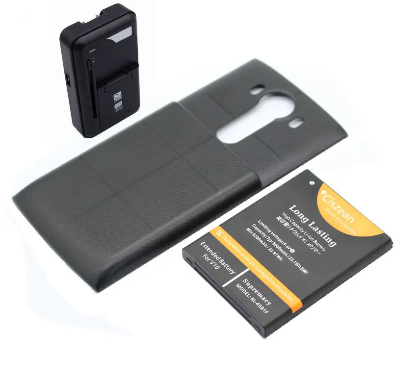 Ciszean 1x 6000mAh BL-45B1F Extended Battery Back Cover + Universal Charger For LG V10 H901 VS990 H960A LS992 H968 H961N H900
Ciszean 1x 6000mAh BL-45B1F Extended Battery Back Cover + Universal Charger For LG V10 H901 VS990 H960A LS992 H968 H961N H900