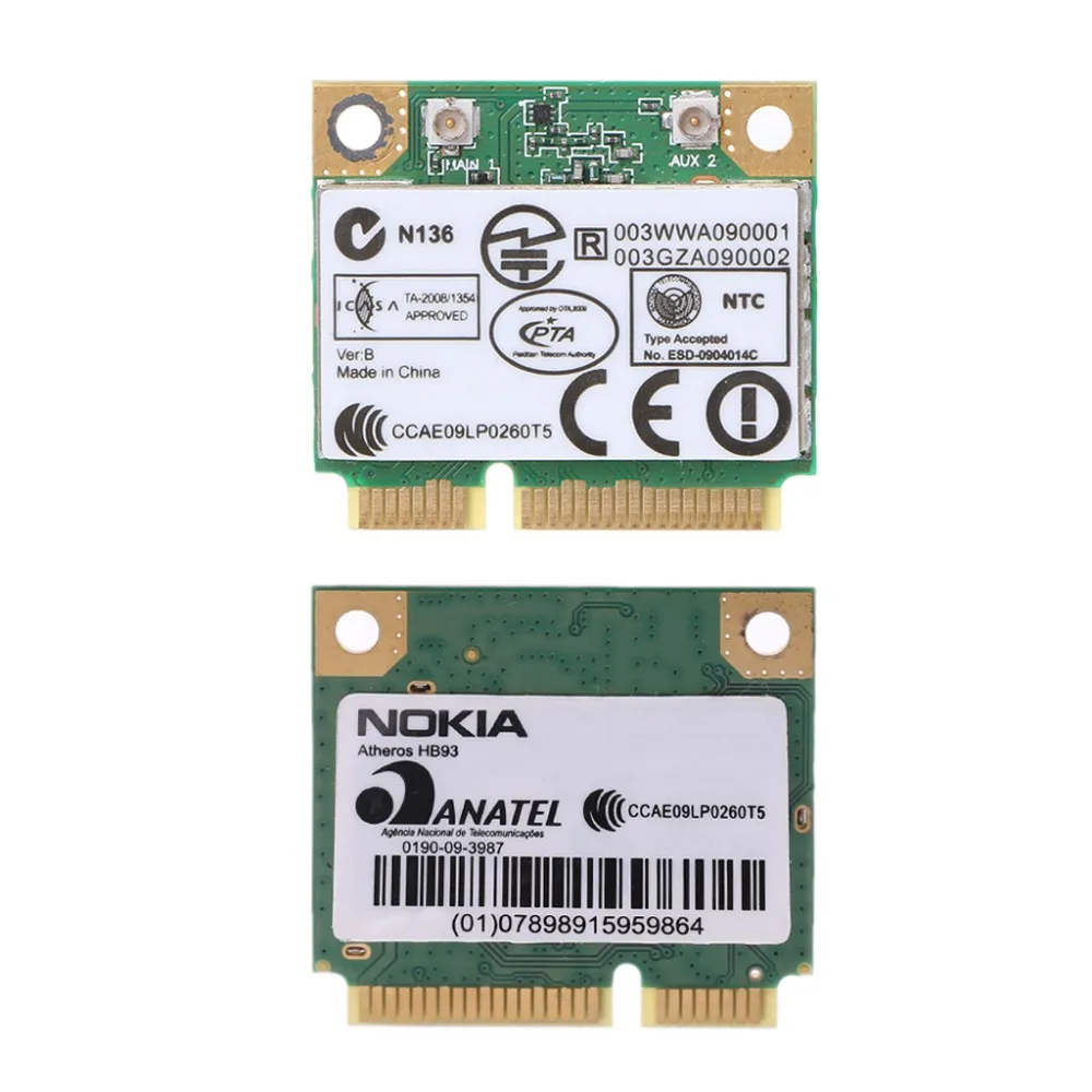 AR5B93 AR9283 Half Height Mini PCI-E Wireless Wlan WiFi Card 300Mpbs For Atheros #H029#
AR5B93 AR9283 Half Height Mini PCI-E Wireless Wlan WiFi Card 300Mpbs For Atheros #H029#