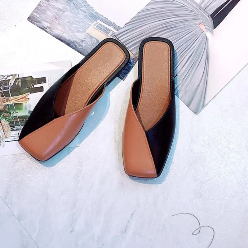 Summer Women PU Slippers Mixde Colors Elegant Slides Fashion Square Toe Slip On Mules For Female Flat Heels Ladies Shoes
Summer Women PU Slippers Mixde Colors Elegant Slides Fashion Square Toe Slip On Mules For Female Flat Heels Ladies Shoes