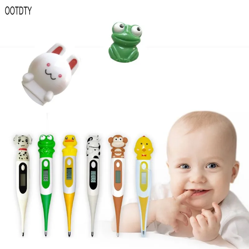 

Digital Thermometer Soft Rubber Head Waterproof Adult Children Rectal Oral Axillary Underarm LCD Temperature Measurement Baby
