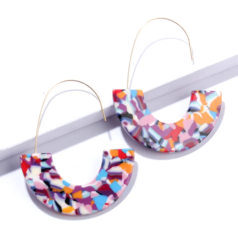 New Fashion Leopard Grain Multicolor Big Hook Acrylic Earrings Special Design Semicircle Resin Drop Earring ZA Brincos
New Fashion Leopard Grain Multicolor Big Hook Acrylic Earrings Special Design Semicircle Resin Drop Earring ZA Brincos