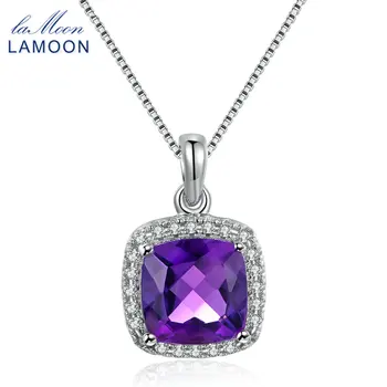 LAMOON 8mm 2ct Natural Square Cut Purple Amethyst 925 Sterling Silver Chain Pendant Necklace Jewelry S925 LMNI045
LAMOON 8mm 2ct Natural Square Cut Purple Amethyst 925 Sterling Silver Chain Pendant Necklace Jewelry S925 LMNI045