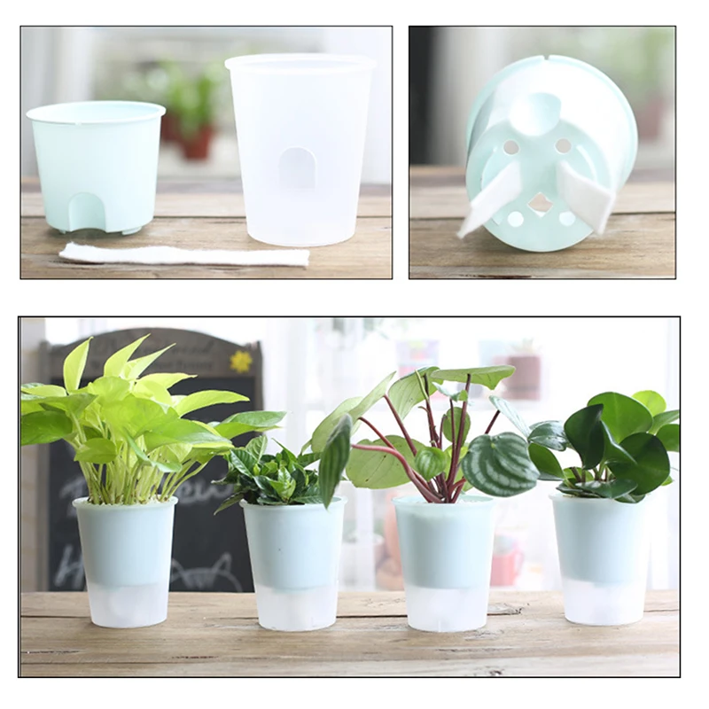 Hydroponic Plant Plastic Flower Pot PP Material Double Cup Self-Watering Absorption Lazy Flower Pot Plant Holder
Hydroponic Plant Plastic Flower Pot PP Material Double Cup Self-Watering Absorption Lazy Flower Pot Plant Holder