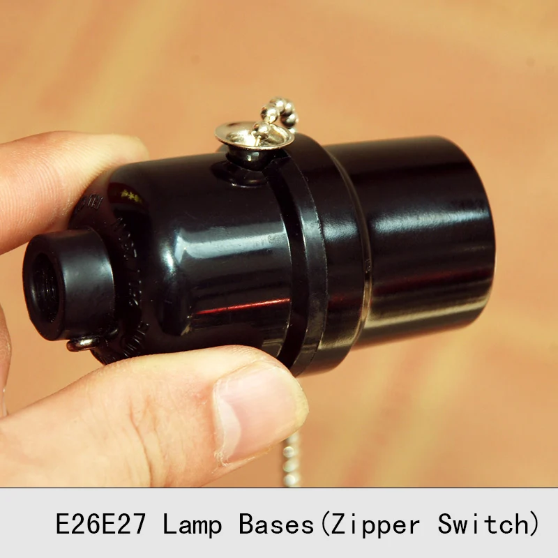 E26E27 Bakelite Zipper Lamp Holder UL Bulb Base Pull Switch Table Light Floor Lamp Socket Screw Lamp Bases 3PCS free shipping
E26E27 Bakelite Zipper Lamp Holder UL Bulb Base Pull Switch Table Light Floor Lamp Socket Screw Lamp Bases 3PCS free shipping