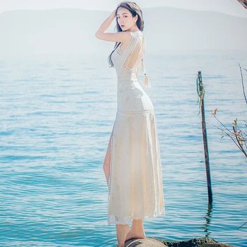 Women Fashion Summer Bohemia Goddess Split Lozenge Dress Sexy Lady Sleeveless Beach Long Lace Dress Vestido De Fiesta
Women Fashion Summer Bohemia Goddess Split Lozenge Dress Sexy Lady Sleeveless Beach Long Lace Dress Vestido De Fiesta
