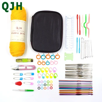 QJH Crochet Hook Set 84pcs/set With Yarn Knitting Needles Sewing Tools Full Set Knit Gauge Scissors Stitch Holders Craft Tools
QJH Crochet Hook Set 84pcs/set With Yarn Knitting Needles Sewing Tools Full Set Knit Gauge Scissors Stitch Holders Craft Tools