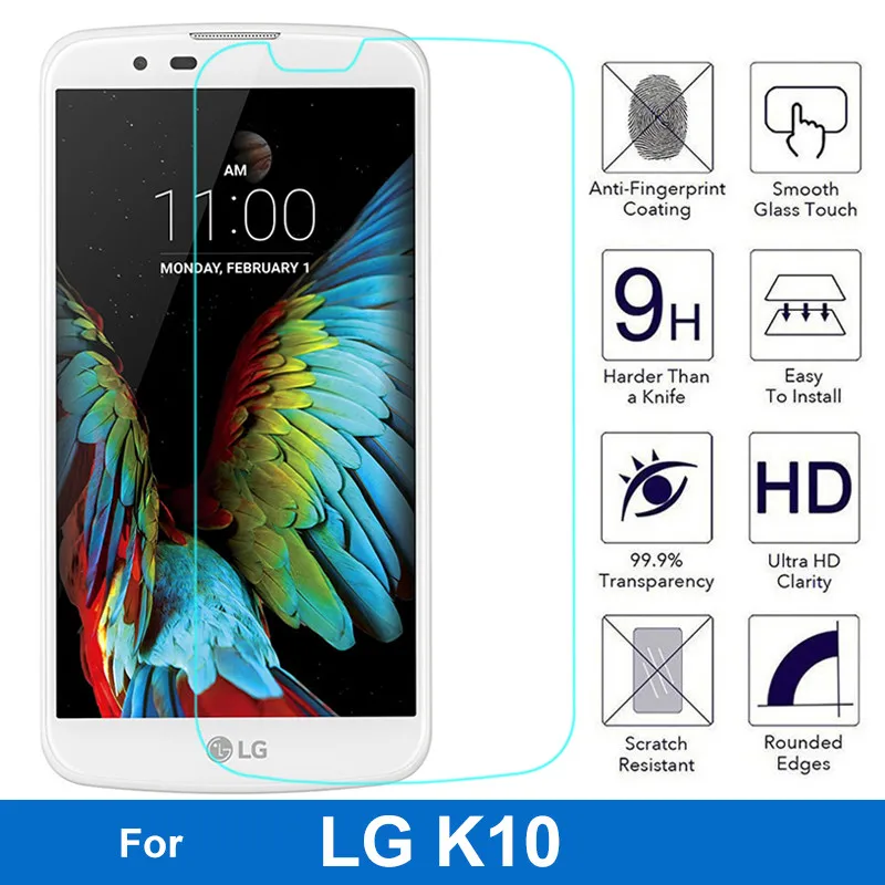 

(Not Full Cover) For LG K10 K 10 Tempered Glass Screen Protector Protective Film On K410 K420N K430ds K430dsY pelicula de vidro
