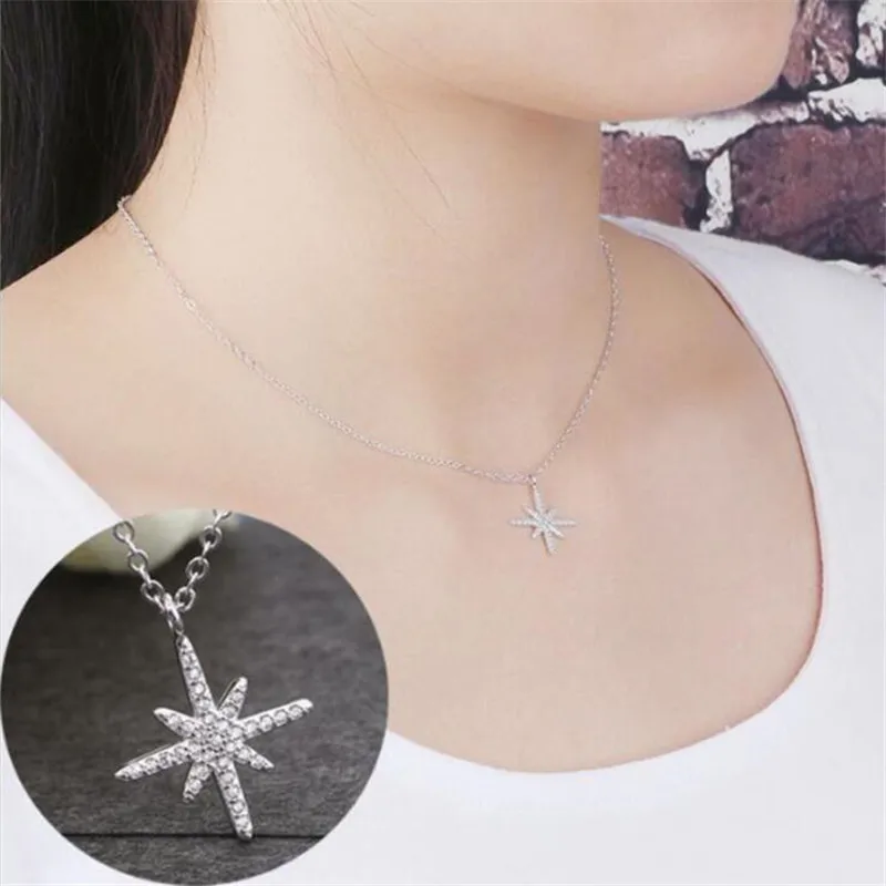 LULU-PIG hot new 925 sterling silver Korean temperament fashion meters word set zircon snowflake necklace for women N0203
LULU-PIG hot new 925 sterling silver Korean temperament fashion meters word set zircon snowflake necklace for women N0203