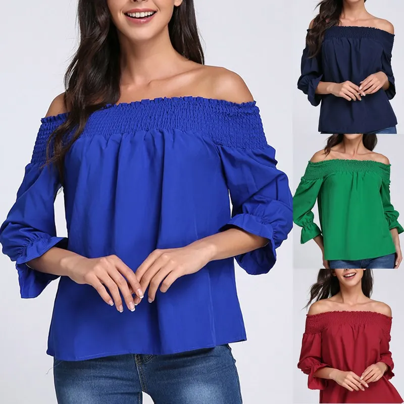 MLXSLKY 2019 spring autumn European and American women's one word collar belt bow womens T-shirt
MLXSLKY 2019 spring autumn European and American women's one word collar belt bow womens T-shirt