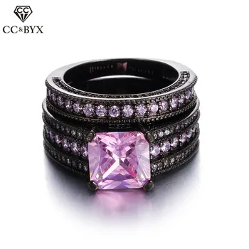 3 Carat Pink CZ Rings For Women 3pcs/set Black Gold color Engagement Jewelry Ring Bijoux Fashion Accessories Sale CC116
3 Carat Pink CZ Rings For Women 3pcs/set Black Gold color Engagement Jewelry Ring Bijoux Fashion Accessories Sale CC116