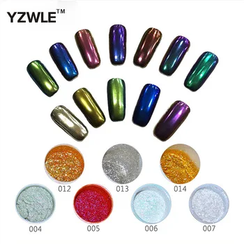 YZWLE 1g/box Shinning Mirror Nail Glitter Powder holographic Gorgeous Nail Art Chrome Pigment Glitters Dust Nail Art Decoration