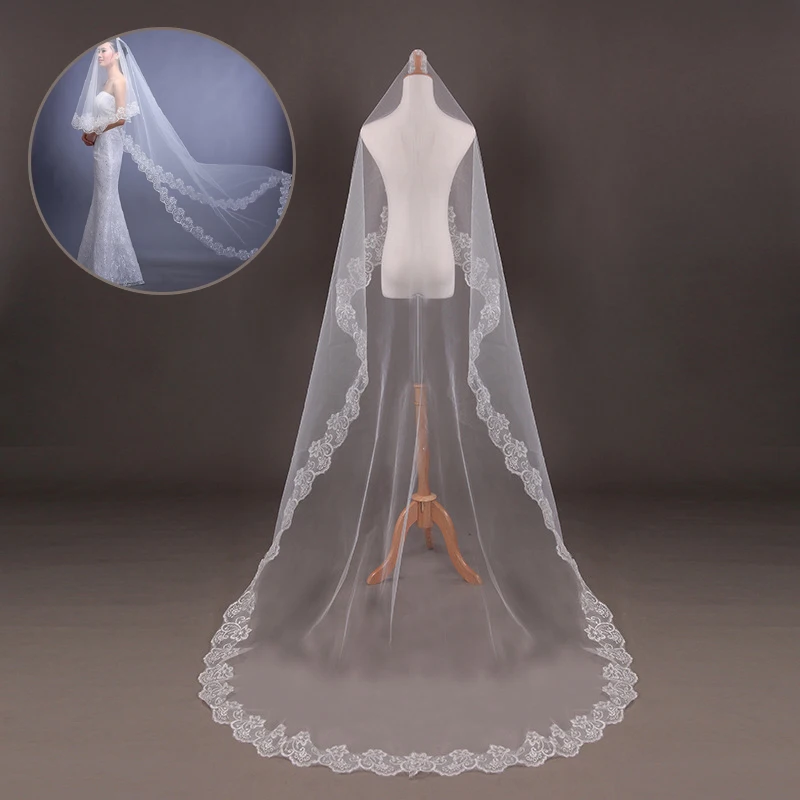 2019 Mariage 1.3M/ 2.6M One Layer Lace Edge White Cathedral Wedding Veil Long Bridal Veil Cheap Wedding Accessories
2019 Mariage 1.3M/ 2.6M One Layer Lace Edge White Cathedral Wedding Veil Long Bridal Veil Cheap Wedding Accessories