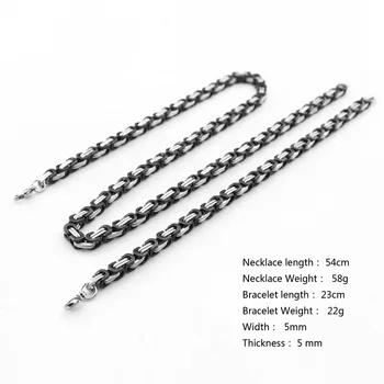 Stainless Steel Bracelet Big Necklace Set Unique Box Chain black Plated Trendy 5MM Thick Jewelry Set For Men bangles wholesale
Stainless Steel Bracelet Big Necklace Set Unique Box Chain black Plated Trendy 5MM Thick Jewelry Set For Men bangles wholesale