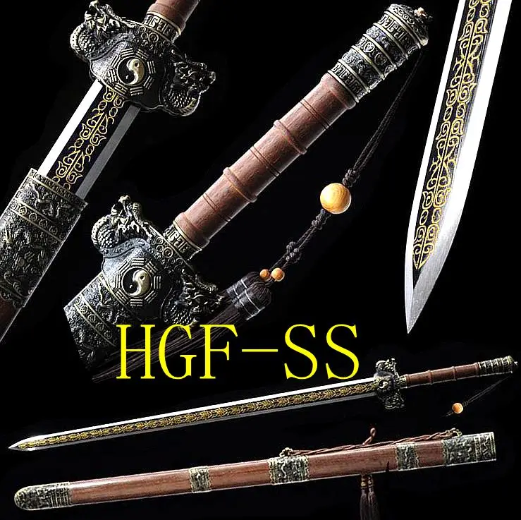 4KG*Rare Heavily Style Chinese KungFu Sword Han Jian Sharp T10 Steel Full Tang Gilt Blade/Hand-made Pear Wood Scabbard
4KG*Rare Heavily Style Chinese KungFu Sword Han Jian Sharp T10 Steel Full Tang Gilt Blade/Hand-made Pear Wood Scabbard