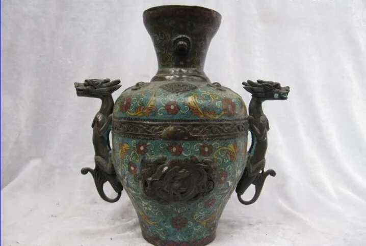 S0678 11 China 100% Pure Bronze cloisonne Two beast Dragon Jar Aquarius Crock Vase Pot D0318
S0678 11 China 100% Pure Bronze cloisonne Two beast Dragon Jar Aquarius Crock Vase Pot D0318