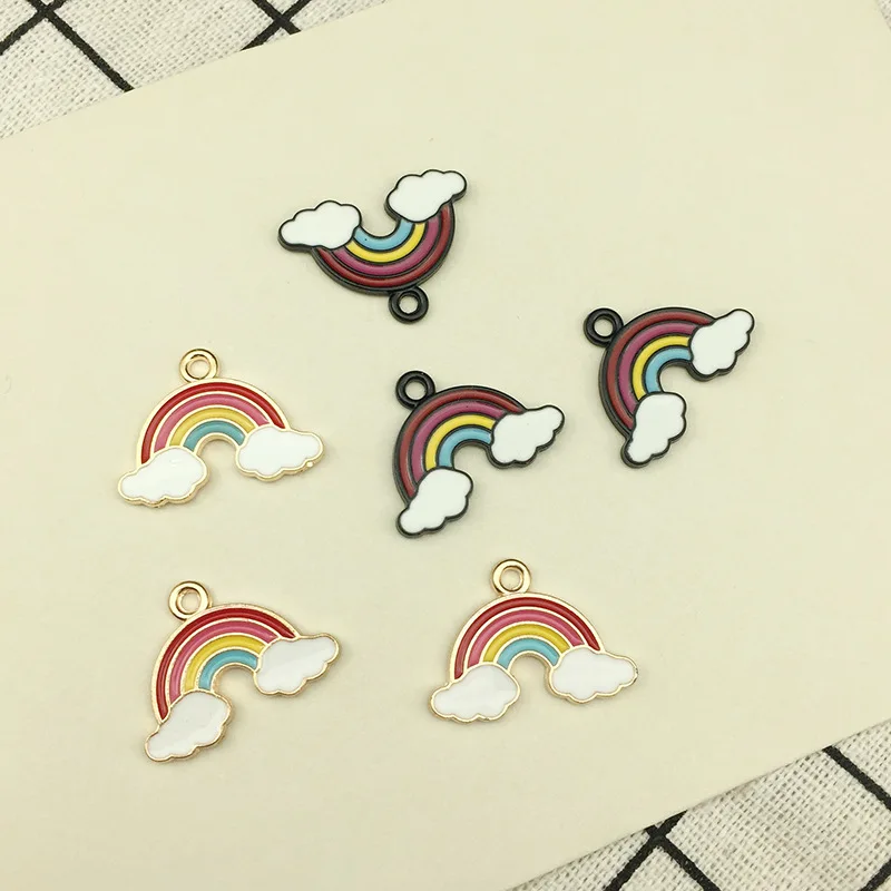 10pcs 17x23mm Enamel rainbow cloud charms hanging necklace earrings pendant for bracelet making handmade DIY jewelry materials
10pcs 17x23mm Enamel rainbow cloud charms hanging necklace earrings pendant for bracelet making handmade DIY jewelry materials