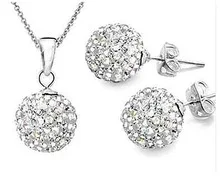 bridal Jewelry sets 18K White Gold Plated CZ color blue Crystal ball Pendant Necklace Earrings women Rhinestones Shambala Sets (
bridal Jewelry sets 18K White Gold Plated CZ color blue Crystal ball Pendant Necklace Earrings women Rhinestones Shambala Sets (
