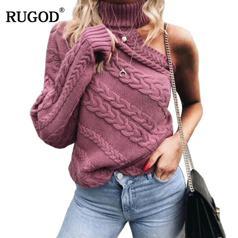 RUGOD New Women Sweater Off Shoulder Casual Women Pullovers Solid Knitted Women Tops Fashion Winter Clothes pull femme hiver
RUGOD New Women Sweater Off Shoulder Casual Women Pullovers Solid Knitted Women Tops Fashion Winter Clothes pull femme hiver