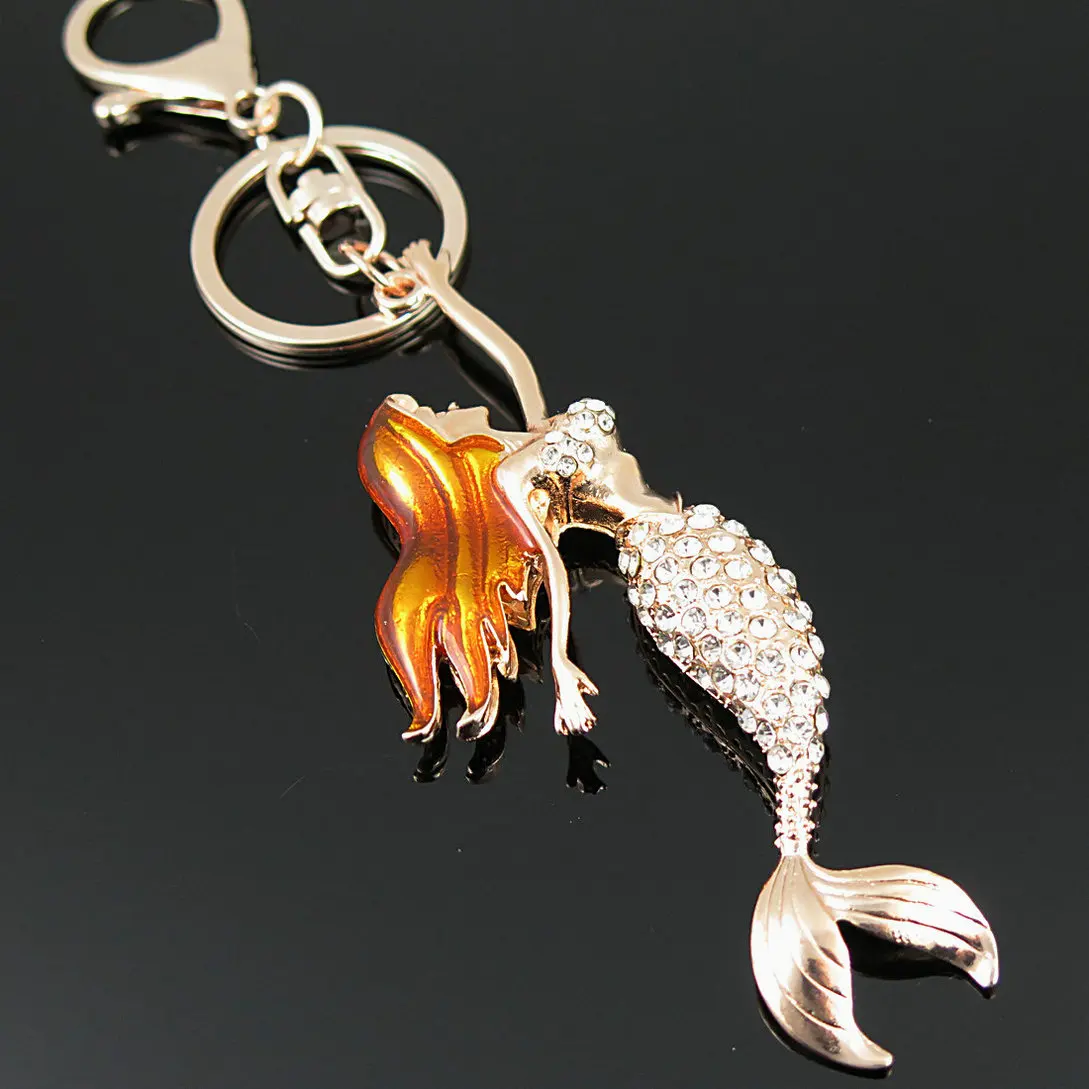 New Arrival Crystal Rhinestone Mermaid Wedding Key Chain Fashion Key Ring Car Keychain Metal Keyring Women Creative Jewelry
New Arrival Crystal Rhinestone Mermaid Wedding Key Chain Fashion Key Ring Car Keychain Metal Keyring Women Creative Jewelry