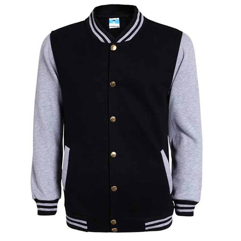 Brand Black Gray College Jacket Men/Boy 2016 Mens Autumn Fashion Slim Soft Cotton Varsity Baseball Jackets Fleece Bomber Jacket
Brand Black Gray College Jacket Men/Boy 2016 Mens Autumn Fashion Slim Soft Cotton Varsity Baseball Jackets Fleece Bomber Jacket