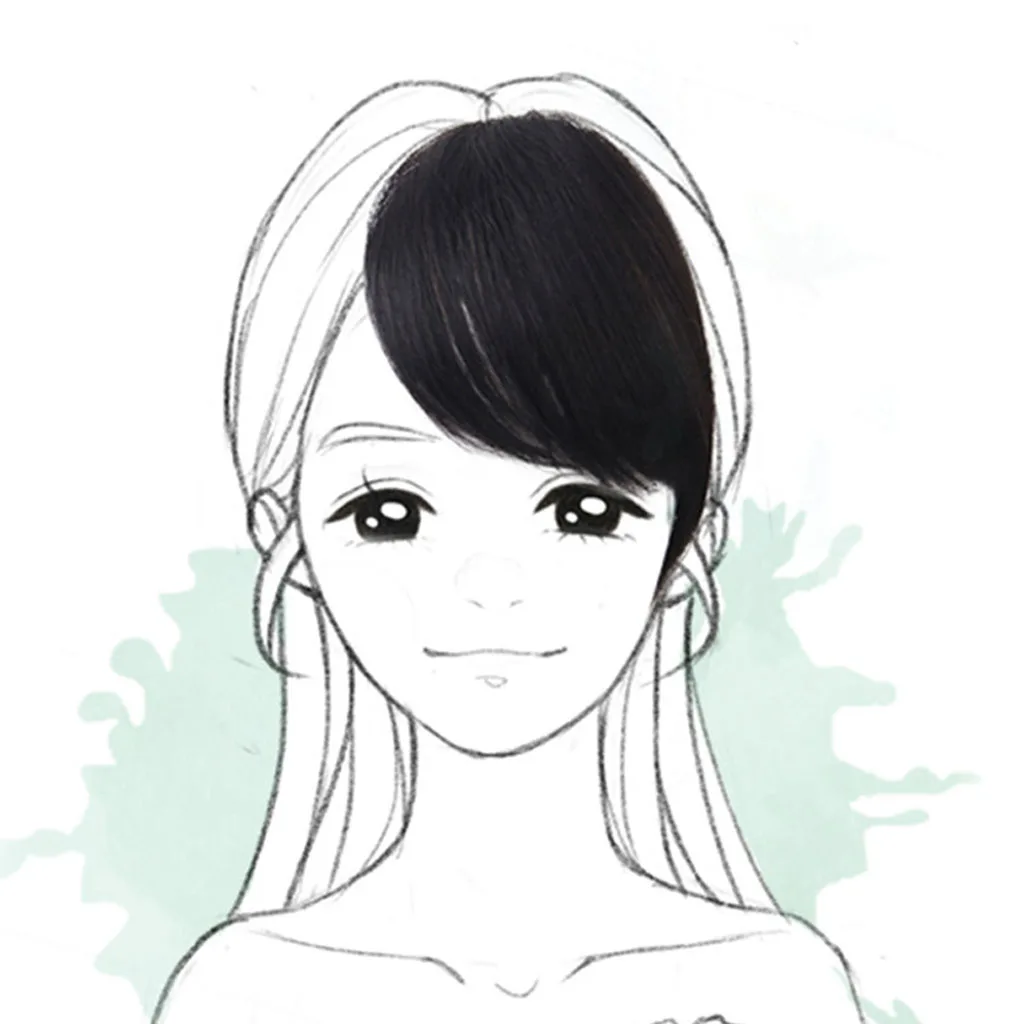 Fashion One Piece Clip in Hair Swept Bangs/Fringe/Hair Extensions Color Black Soft & Smooth Light in Weight.