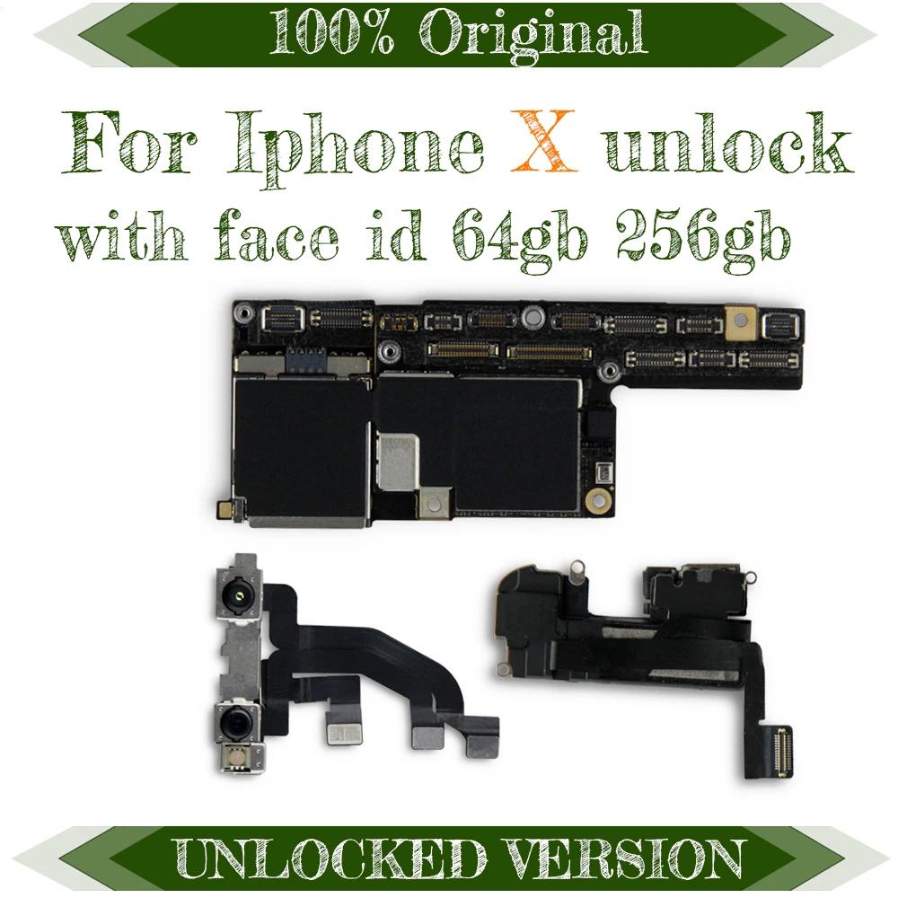 100% Original Motherboard For iPhone X Factory Unlock Mainboard with Face ID With Full Chips IOS System Logic Board Free Icloud
100% Original Motherboard For iPhone X Factory Unlock Mainboard with Face ID With Full Chips IOS System Logic Board Free Icloud