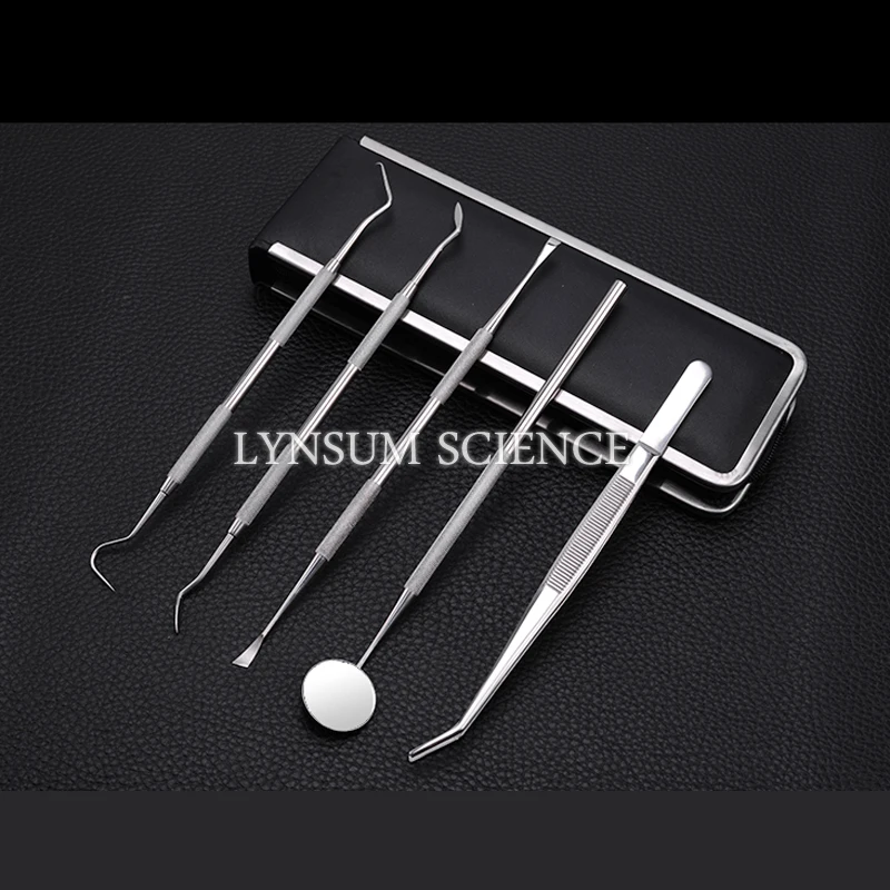 5 in 1 Stainless Steel Dental Orthodontic Instruments Tooth Mouth Mirror Probe Scaler Calculus Remover for Teeth Care
5 in 1 Stainless Steel Dental Orthodontic Instruments Tooth Mouth Mirror Probe Scaler Calculus Remover for Teeth Care