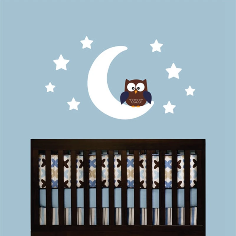 free shipping Diy owl on moon and star vinyl wall decal sticker- Kids Baby Nursery owl designer wall art bedroom decoration
free shipping Diy owl on moon and star vinyl wall decal sticker- Kids Baby Nursery owl designer wall art bedroom decoration