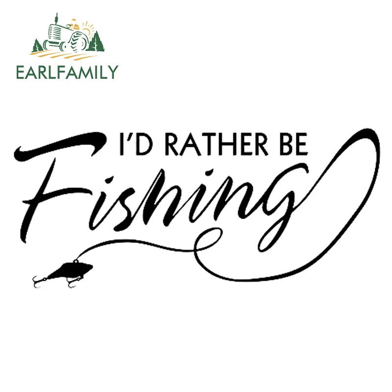 EARLFAMILY 18cm x 7.8cm Vinyl I'd Rather Be Fishing Decal Car Sticker JDM Boat Bass Catfish Lake Salt Car Styling Black/Silver
EARLFAMILY 18cm x 7.8cm Vinyl I'd Rather Be Fishing Decal Car Sticker JDM Boat Bass Catfish Lake Salt Car Styling Black/Silver