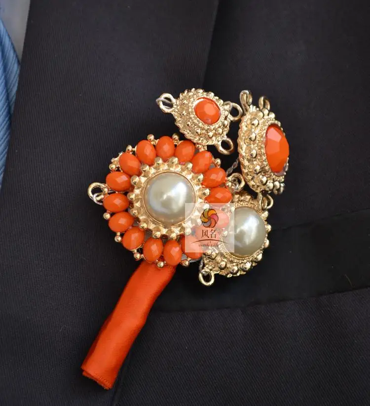 5Pcs/lot Hand Made Groom Boutonniere Orange Crystal Brooch Wedding Groomsmen Corsage Party Prom Suit Pin Brooch Accessories
5Pcs/lot Hand Made Groom Boutonniere Orange Crystal Brooch Wedding Groomsmen Corsage Party Prom Suit Pin Brooch Accessories