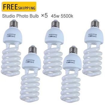 Photo Studio Energy saving light 5PCS Pro E27 220V 45W 5500K Photo Video Bulb Photography Studio Light Lamp
Photo Studio Energy saving light 5PCS Pro E27 220V 45W 5500K Photo Video Bulb Photography Studio Light Lamp