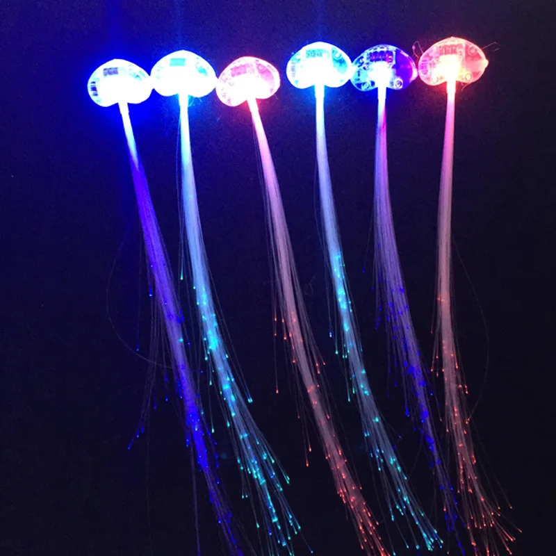 Set di 8 anelli luminose a LED Festa 1pcs LED hair Set di 8 anelli luminose a LED Festa 1pcs LED hair