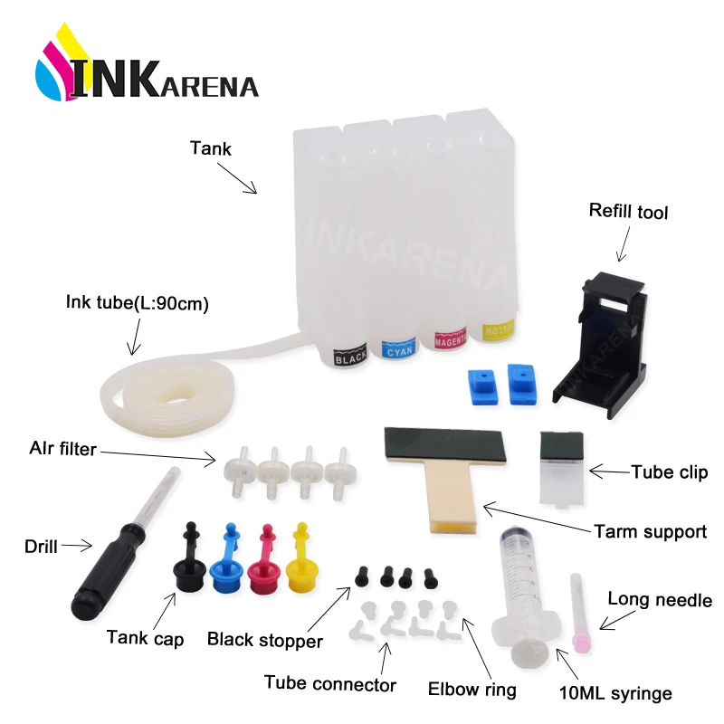 

Ciss Tank Continuous Ink Supply System For HP 140 141 XL Ink Cartridge For HP 140 Photosmart C4283 C4583 C4483 C5283 Printer