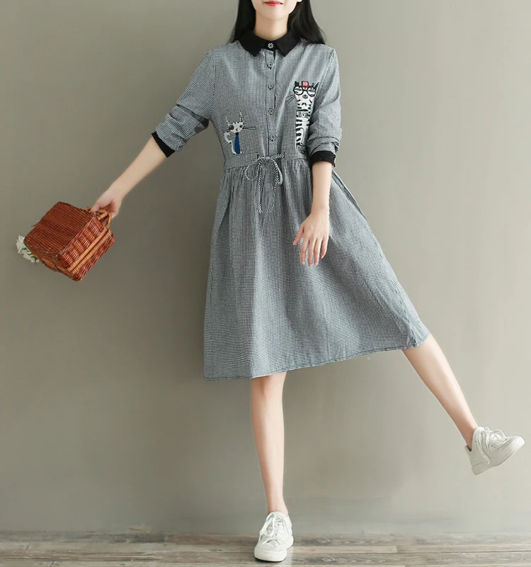 Women Dress Ladies Knee Length Half Sleeve Elegant Sweet Dress Preppy Style Blusa Contrast Color Vestidos Wear Embroidery Dress
Women Dress Ladies Knee Length Half Sleeve Elegant Sweet Dress Preppy Style Blusa Contrast Color Vestidos Wear Embroidery Dress
