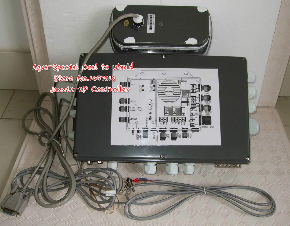 Jazzi spa full set Controller JAZZI2-2P Controller box + Control keypad for HOT TUB MODEL: SKT338B with Ethink heater connector
Jazzi spa full set Controller JAZZI2-2P Controller box + Control keypad for HOT TUB MODEL: SKT338B with Ethink heater connector