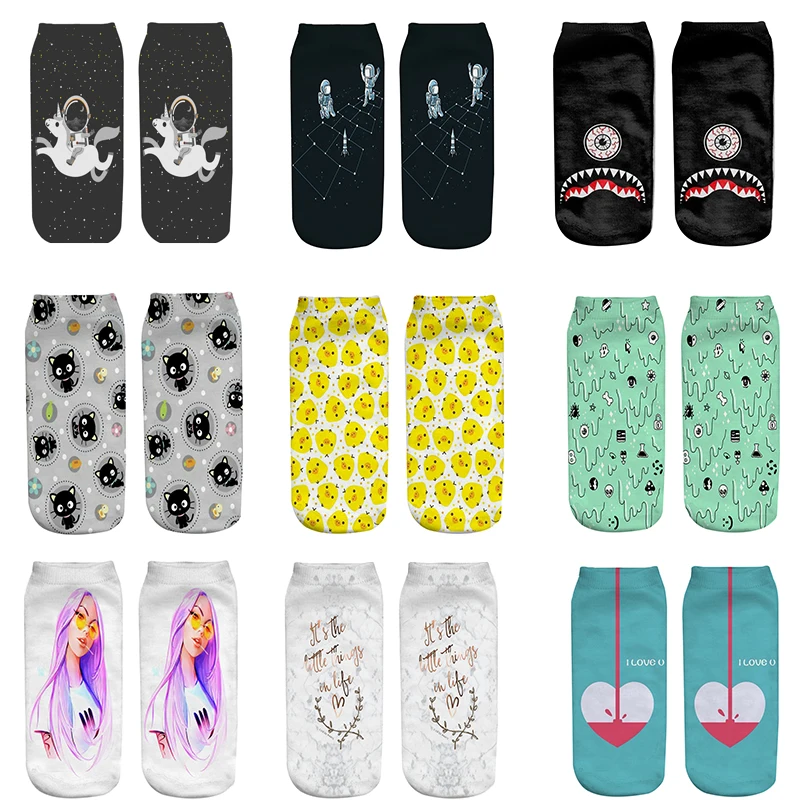 1pcs custom fashion design cute 3D printed socks new unisex low cut ankle socks multi color casual cartoon Unicorn Chick socks
1pcs custom fashion design cute 3D printed socks new unisex low cut ankle socks multi color casual cartoon Unicorn Chick socks