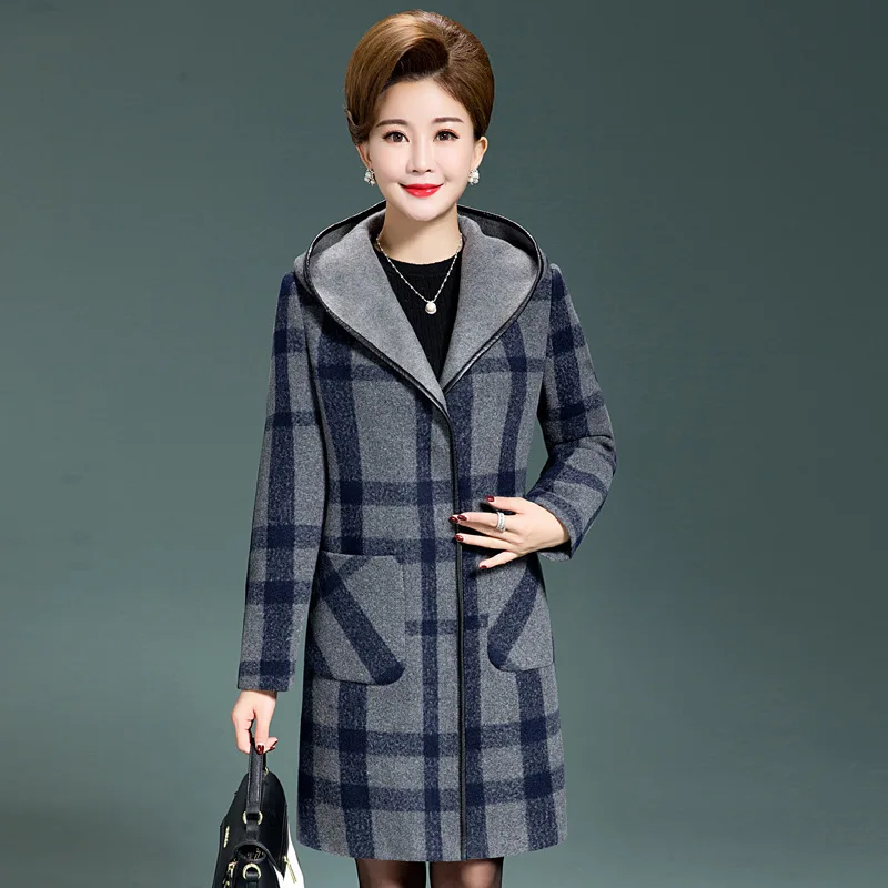 2018 High Quality Women's Jacket Ladies Autumn Long Style Plaid Mother Fashion Hat And Wool Coat Big Size Plus L-3XL 4XL 5XL
2018 High Quality Women's Jacket Ladies Autumn Long Style Plaid Mother Fashion Hat And Wool Coat Big Size Plus L-3XL 4XL 5XL